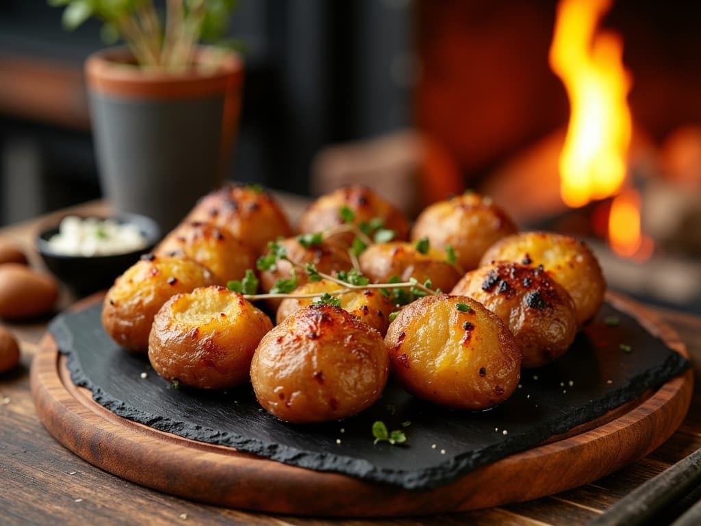 Smoked Baked Potatoes mit Saurer Sahne, Cheddar und Schnittlauch — KI-generiertes Symbolbild